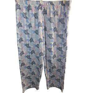 New Butterfly Pajama Pants Plus Size XL Blue Purple Waffle Knit Lounge Comfy‎